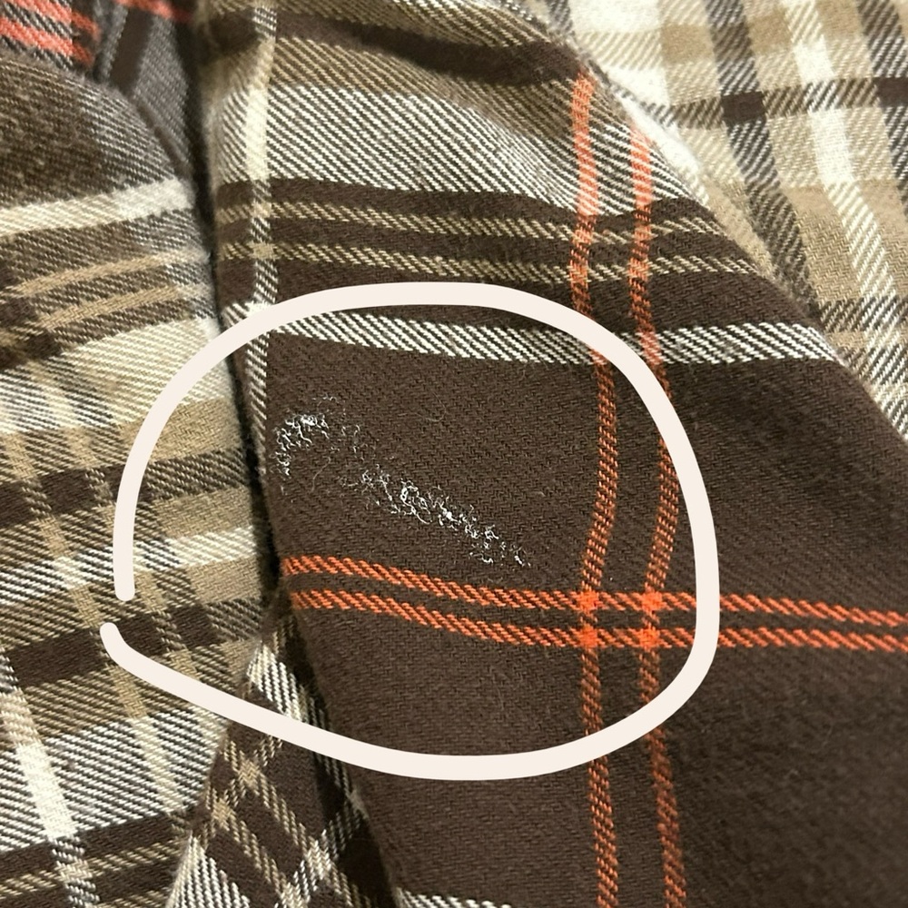 Vintage Roebuck & Co Pearl Snap Plaid Flannel Button-Down Shirt w/ Flaw - Picture 11 of 11